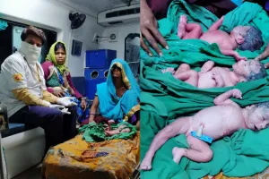MP : एंबुलेंस से अस्पताल जा रही महिला ने दिया तीन बच्चों को जन्म 