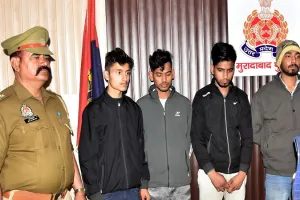 मुरादाबाद: चोरी की पांच बाइकों समेत चार ऑटो लिफ्टर गिरफ्तार