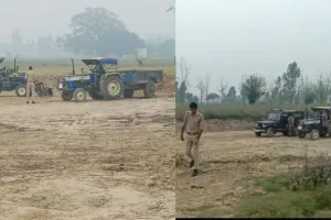बरेली: पुलिस ने ट्रैक्टर ट्रॉली और एक लोडर को अवैध खनन करते हुए पकड़ा