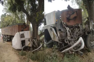 बाराबंकी: सड़क पर खड़े कंटेनर से टकराया दूसरा कंटेनर, चालक और हेल्पर की मौत