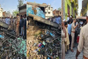 रामपुर: गैस लीक होने से लगी आग, धमाके से फटा सिलेंडर, मकान क्षतिग्रस्त