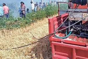 Jaspur News: गेंहू के अवशेष में लगी आग, यूकेलिप्टस के पेड़ भी जले, भारी नुकसान की आशंका