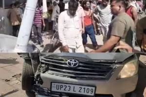 बहराइच: तेज रफ्तार वाहन ने ई रिक्शा में मारी टक्कर, चार घायल