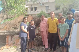 बरेली: इंदिरानगर में नलकूप पर गिरा पेड़, 10 हजार घरों में नहीं पहुंचा पानी