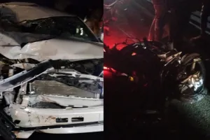 बहराइच : कार और बाइक की जोरदार टक्कर से दो की मौत, चार घायल