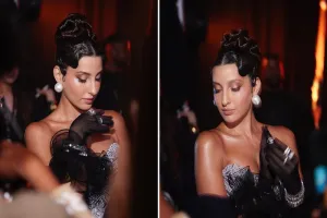 Nora Fatehi Photos : ब्लैक ड्रेस में नोरा फतेही का दिखा कातिलाना अंदाज, दिए बोल्ड पोज...इंटरनेट पर मची खलबली