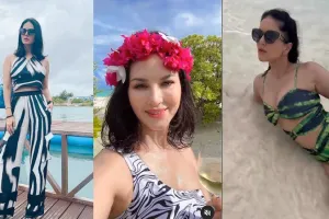 मालदीव में फैमिली के साथ वेकेशन मना रही Sunny Leone, पति और बच्चों के साथ पूल में की मस्ती 