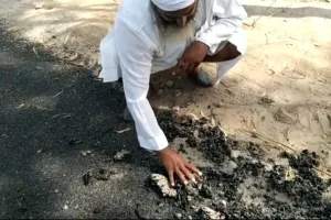 पीलीभीत: हाथों से उखड़ी एक और सड़क, वीडियो वायरल