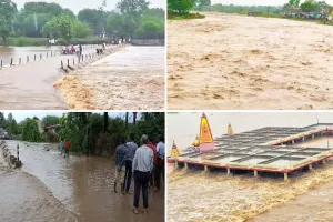 झाबुआ मेें हुई झमाझम बारिश, नदी-नाले उफान पर, गांवों का सड़क मार्ग टूटा