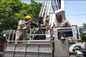 लखनऊ: पेड़ में फंसे कौवे को बचाने के लिए फायर ब्रिगेड ने किया Rescue Operation, देंखे Video