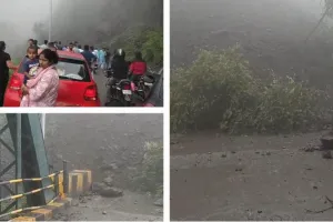 नैनीताल: ज्योलीकोट के पास भूस्खलन से मार्ग बाधित