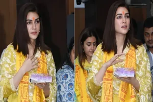 National Award जीतने के सिद्धिविनायक मंदिर पहुंचीं Kriti Sanon, परिवार संग किए गणपति बप्पा के दर्शन