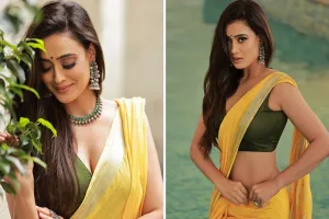 Shweta Tiwari Photos: येलो साड़ी में श्वेता तिवारी ने फ्लॉन्ट किया परफेक्ट फिगर, नजरें झुकाकर दिए पोज...क्या आपने तस्वीरें देखीं? 