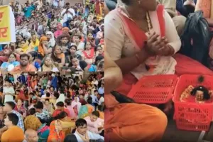 मथुरा: राधाष्टमी कार्यक्रम के दौरान उमड़ी श्रद्धालुओं की भीड़, दो की मौत