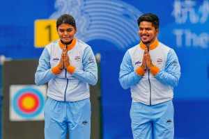 Asian Games 2023 : देवताले-ज्योति ने कंपाउंड मिश्रित टीम स्पर्धा में स्वर्ण पदक जीता 