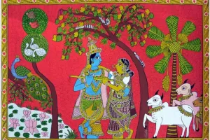 झारखंड पवेलियन में खूब पसंद की जा रही है फैब्रिक पर ट्राइबल पेंटिंग की ज्वेलरी