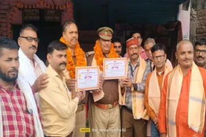 बहराइच: ग्रामीणों के बीच शांति स्थापित करना पुलिस का काम, सम्मान समारोह में बोले थानाध्यक्ष