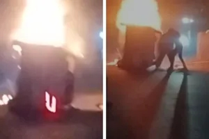 Auraiya: कार ट्रांसफार्मर से टकराकर पलटी… बनी आग का गोला, लोगों ने तीनों युवकों की ऐसे बचाई जान, देखें- VIDEO