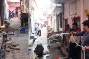 बहराइच: गैस सिलेंडर में लीकेज से लगी आग, पाया काबू