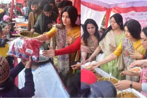 लखनऊ: डिंपल यादव के जन्मदिन पर भंडारे का आयोजन, कंबल-साड़ियों का वितरण, बच्चों को बांटी पुस्तकें 