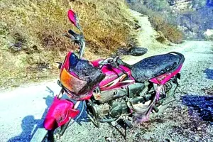 अल्मोड़ा: जंगल की आग से मतदान कर्मी की बाइक जली