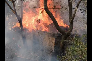 सुल्तानपुर : अचानक उठी आग की लपटे, गरीब का आशियाना राख 