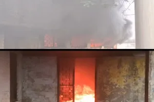 रामपुर : जिला अस्पताल के टीबी वार्ड की पुरानी इमारत में लगी आग, मची अफरा-तफरी