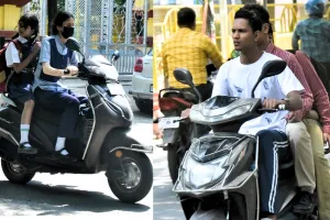 मुरादाबाद : बाइक-स्कूटी से सड़कों पर फर्राटा भर रहे स्कूली बच्चे, जिम्मेदार बेपरवाह