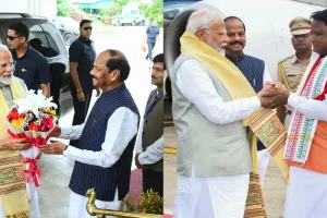 शपथ ग्रहण समारोह में भाग लेने के लिए ओडिशा पहुंचे पीएम मोदी, राज्यपाल और मोहन मांझी ने किया स्वागत