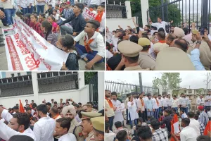 मुरादाबाद : 'TMU में हो रही मौतों की कराई जाए सीबीआई जांच', एबीवीपी ने किया विरोध प्रदर्शन