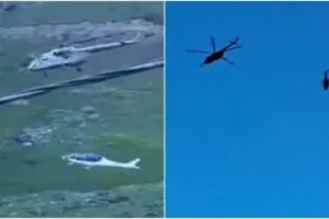 रुद्रप्रयाग:  MI-17 हेलिकॉप्टर से लिफ्ट कर ले जाया जा रहा हेलिकॉप्टर नदी में गिरा