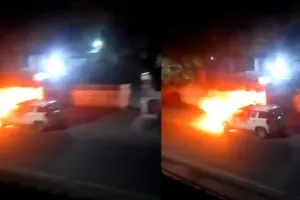 Budaun: चेकिंग के दौरान एसपी देहात की गाड़ी में लगी आग, देखें VIDEO