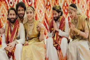 Naga-Sobhita Wedding : गोल्डन साड़ी पहन सोने से लदीं शोभिता धुलिपाला, धोती-कुर्ता में जचे नागा चैतन्य...हैदराबाद में लिए 7 फेरे