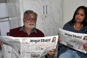 रेड और कागज के मुख्यमंत्री आरसी पाठक आये अमृत विचार के दफ्तर 