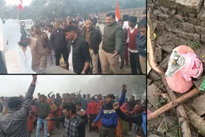 शाहजहांपुर: महात्मा बुद्ध की प्रतिमा तोड़ने से आक्रोशित वर्ग विशेष ने हाईवे किया जाम