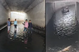 पीलीभीत: बिना बारिश के ही तालाब बन गए अंडरपास, राहगीर परेशान