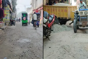 शाहजहांपुर: तबाह सड़कों के जख्मों पर लगा रहे घटिया मरहम