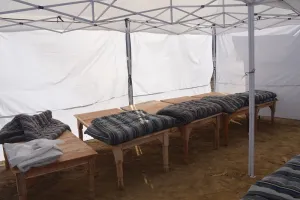 मुरादाबाद : आरटीओ कार्यालय के पीछे महाकुंभ श्रद्धालुओं के लिए तंबुओं का शहर