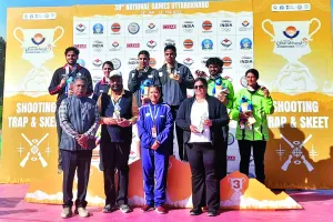 स्केट मिक्स टीम निशानेबाजी में हरियाणा ने जीता गोल्ड