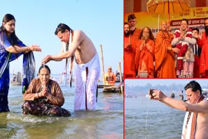 महाकुंभ: मुख्यमंत्री धामी ने परिवार के साथ किया संगम स्नान, कहा- संत तय करते हैं समाज की दिशा
