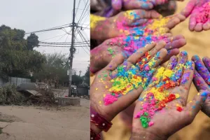 अधिकारियों की लापरवाही, कही रंग में भंग न डाल दें बिजली के लटकते तार