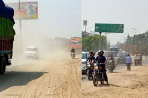 पीलीभीत: धूल के गुबार से परेशान शहरवासी, निर्माण कार्यों के कारण बढ़ी मुसीबत