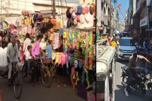 कासगंज : बाजारों पर चढ़ रहा होली का शबाब, भीड़भाड़ से जाम के हालात