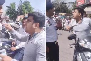 बिजनौर : ट्रैफिक पुलिसकर्मी से बदसलूकी करने वाला स्कूटी सवार गिरफ्तार, मुकदमा दर्ज