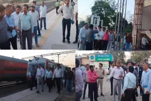 बिजनौर : डीआरएम ने किया धामपुर रेलवे स्टेशन का निरीक्षण, अधिकारियों को दिए दिशा निर्देश