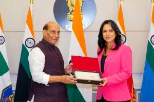 तुलसी गबार्ड और राजनाथ सिंह ने कई मुद्दों पर की चर्चा, रक्षा संबंधों के विस्तार पर दिया जोर 