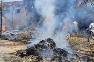 कानपुर में गल्ला मंडी की दुकान के पीछे बारदाना में लगी आग; फायर बिग्रेड ने मौके पर पहुंचकर पाया काबू