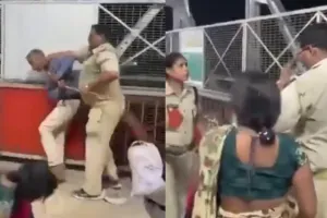 Video: चारबाग रेलवे स्टेशन पर पुलिसकर्मी की दबंगई, बच्चे को मारा डंडा, हुआ बवाल
