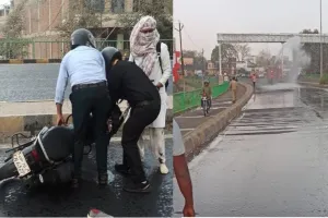 Prayagraj News : एनएचआई पर फैला डीजल, कई बाइक सवार फिसल कर हुए चोटिल 