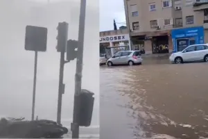 गोदाम की उड़ी छत, इमारत ढही इमारत, स्पेन में तुफान ने मचाई तबाहीस